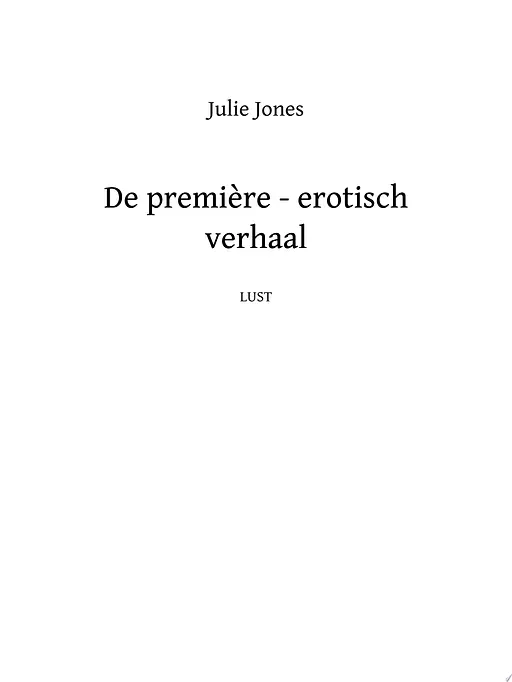 Cover image of De première - erotisch verhaal
